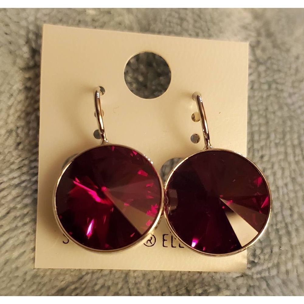 Ruby Red Nwt Swarovski Element Earrings. Wedding.… - image 2
